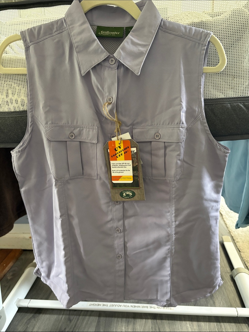 Stillwater Sleeveless Button-Down Shirt in Lavender